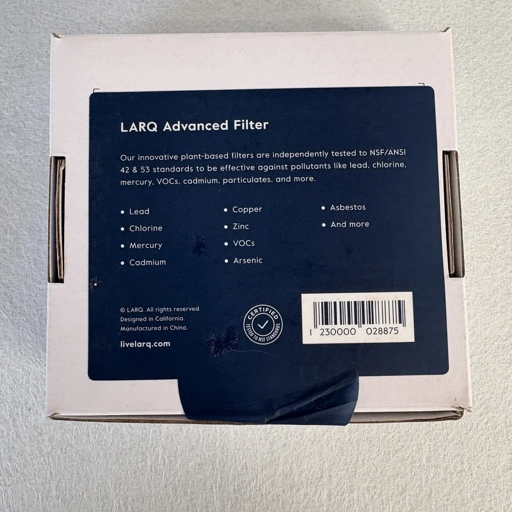 Larq Advanced Filter Pitcher Purevis Plant Based Carbon Derived NEW Open Box